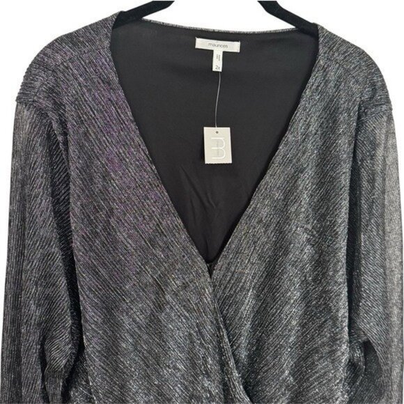 NEW Maurice’s Shimmer Wrap Peplum Blouse New Year's Special Occasion Event 2X - Picture 5 of 12